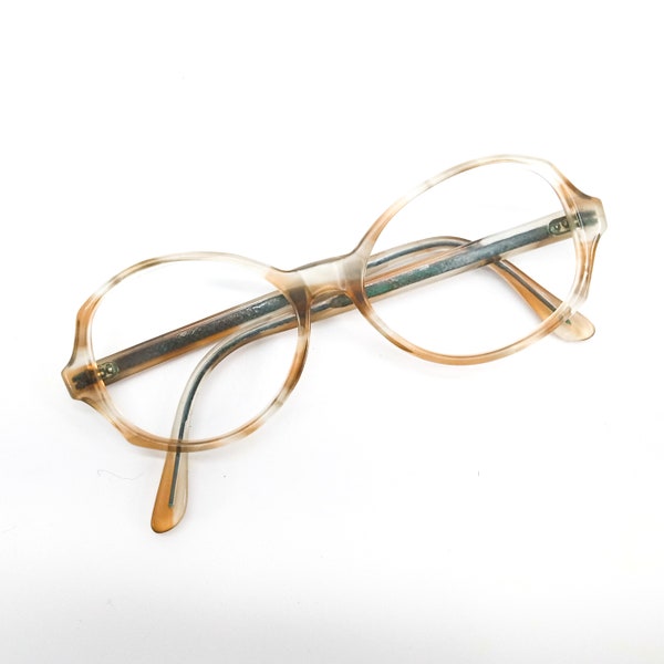 80s large round/oval eyeglasses tortoise vintage eye glasses mens womens eyeglass frames accessory NOS eyeglasses accessories
