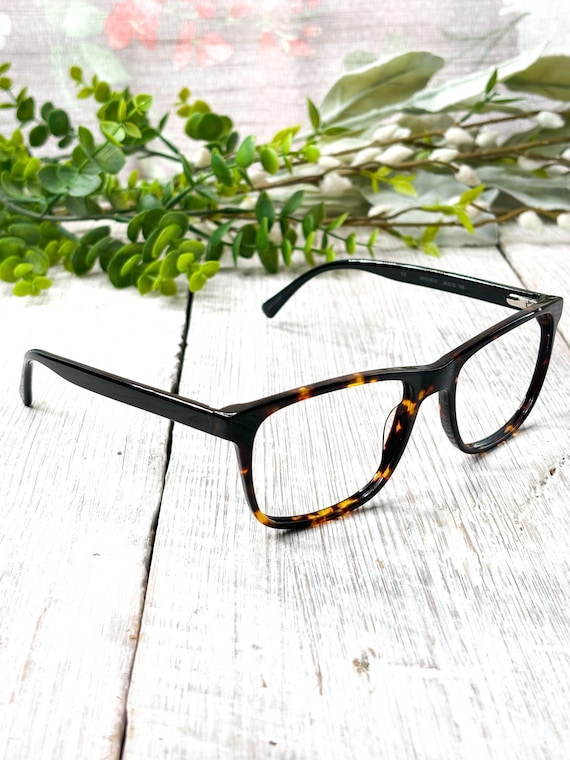 Square Tortoise-Shell Eyeglass Frames: 56[]18-145… - image 1
