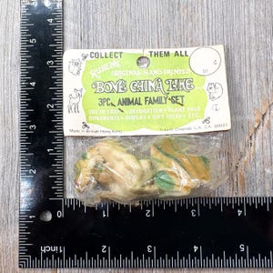 Nos vintage frogs 3pc miniature mini collectible decorative animals for terrariums diorama plants shelf sitter deadstock