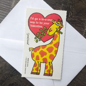Giraffe Valentinstag Karte Vintage Grußkarte Liebe Rotes Herz Zoo Tier Grußkarte für Sie/Ihn/Mann/Frauen/Kind/Kinder/Junge/Jugendliche