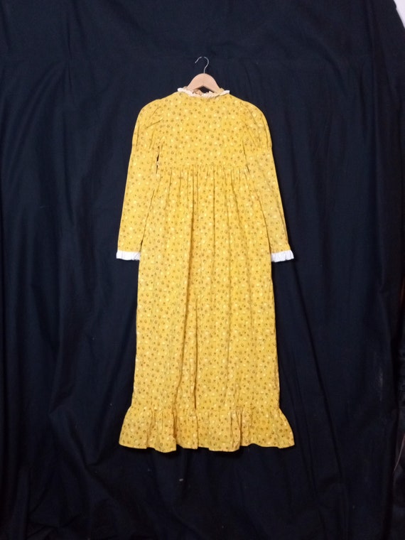 vintage girls yellow floral dress nightgown - image 1