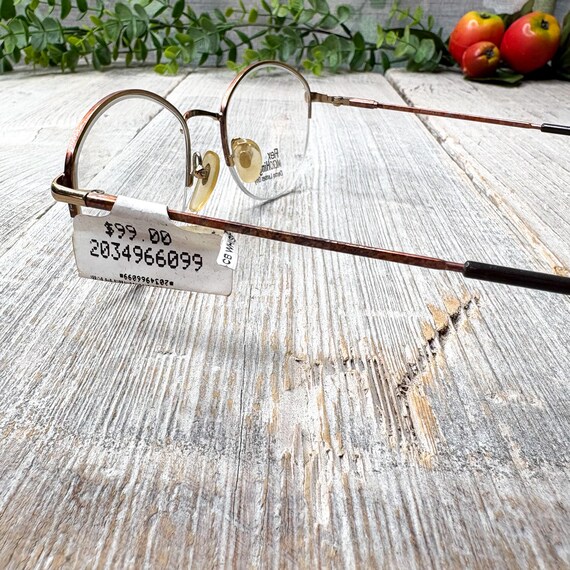 Vintage Semi-Rimless Eyeglass Frames: Copper Gold… - image 3