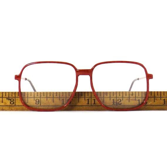 vintage 80s NOS square oversize red amber eyeglas… - image 4