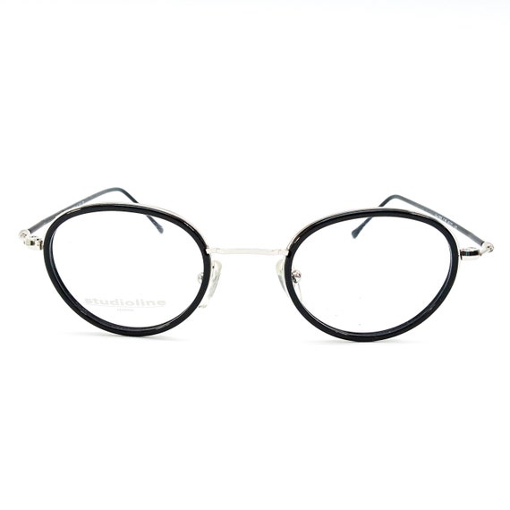 90s large round eyeglasses vintage eye glasses bl… - image 4