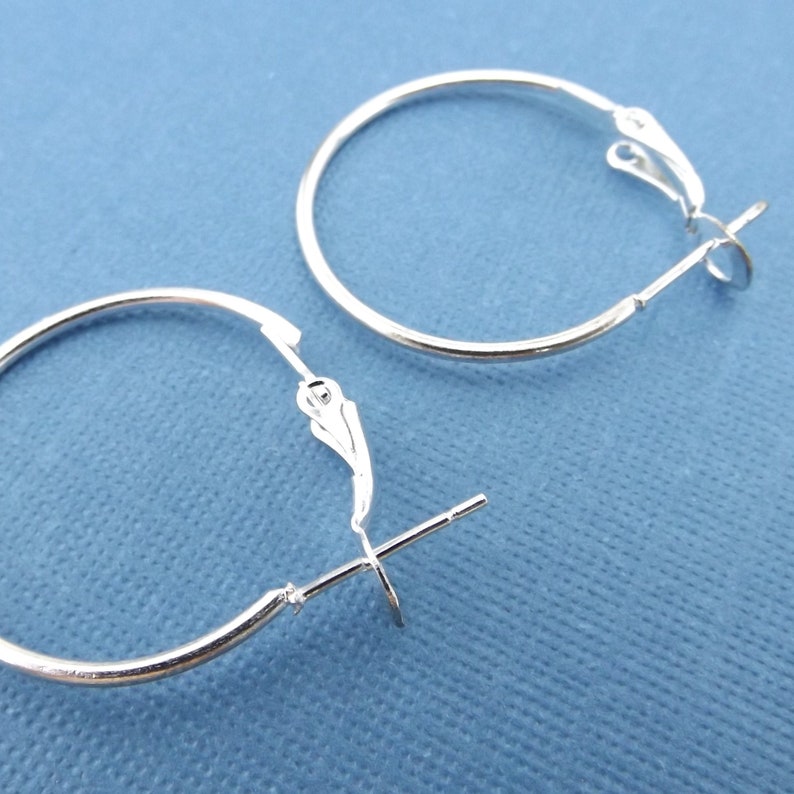 smallmedium hoops simple classic modern silver hoop earrings sterling silver plated 20mm 25mm 30mm