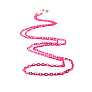 fuchsia pink sunglasses chain lanyard women | eyeglass chain holder | colorful dainty necklace for glasses | earbuds loop chain