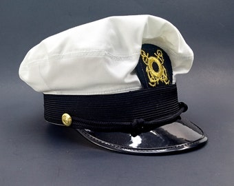 vintage sea captains hat with visor | size small