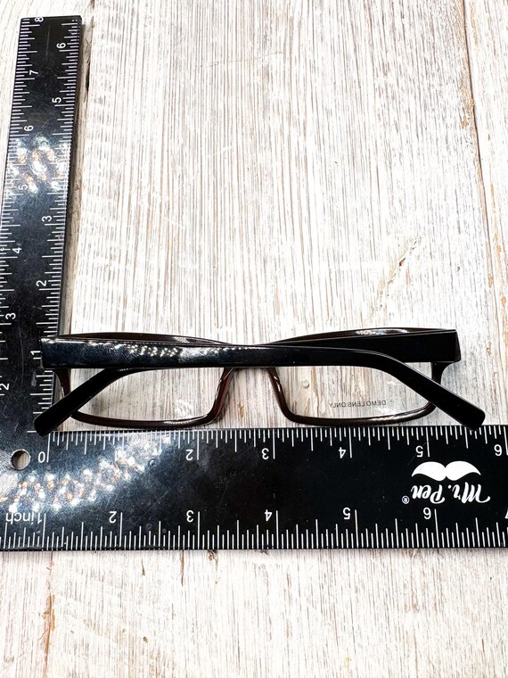Black/Brown Big Rectangular Eyeglass Frames: 53[]… - image 5
