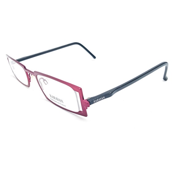 2000s KARAVAN large rectangle eyeglasses red black