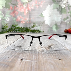 semi-rimless eyeglasses frames only prescription eyewear deadstock vintage glasses unisex/men/women fashion accessories eyeglass accessories