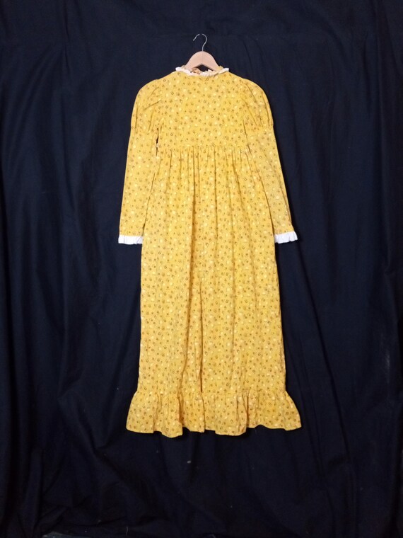 vintage girls yellow floral dress nightgown - image 7
