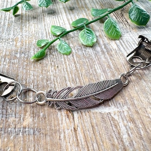 cinch clip clasp for shirts/dresses/sweaters silver-tone feather happy/cute women&#39;s fashion accessories accessory