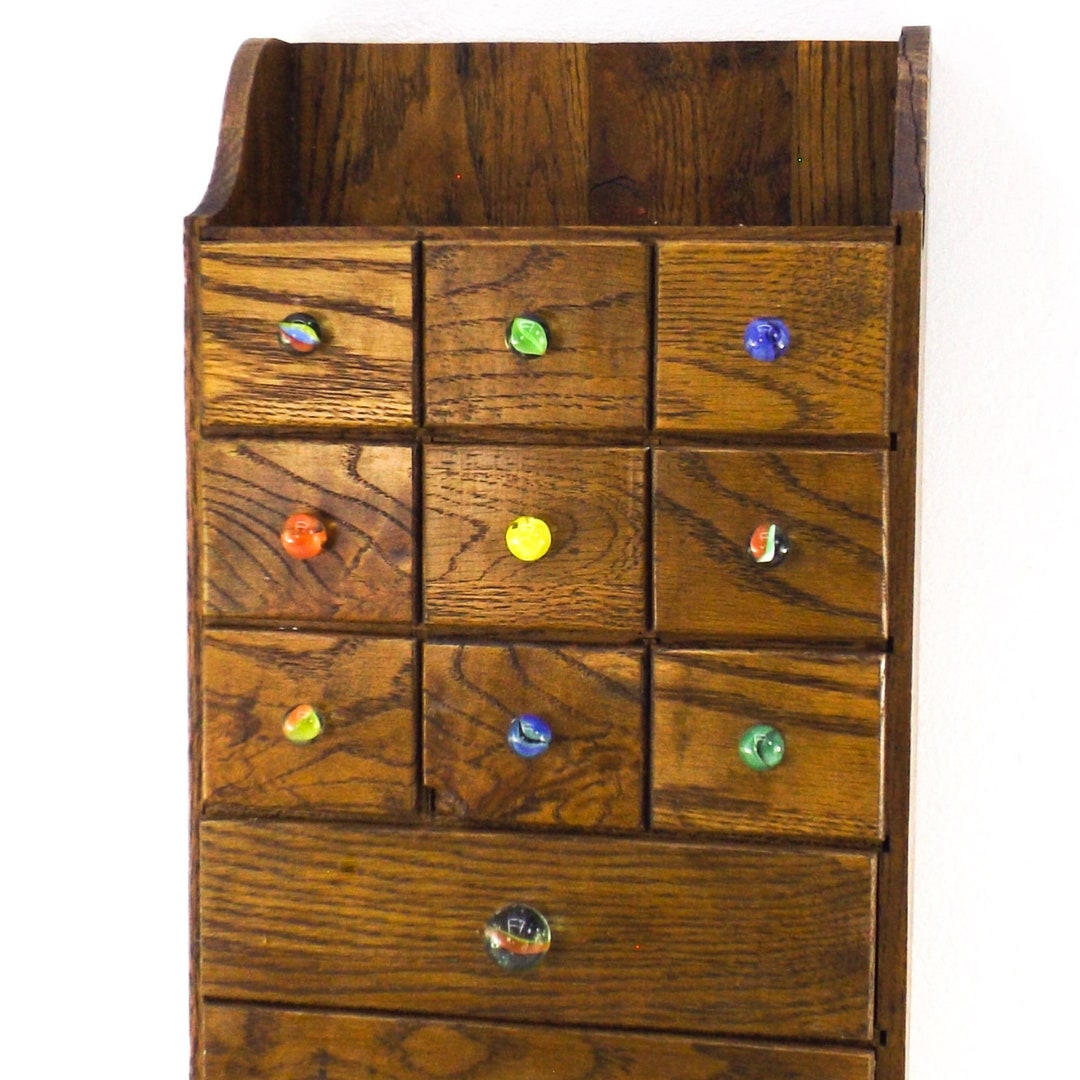 Vintage Hanging Wood Box of Drawers Storage Container Etsy