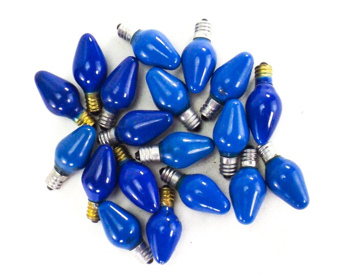 Vintage Blue C7 Christmas Light Bulbs Vintage Etsy
