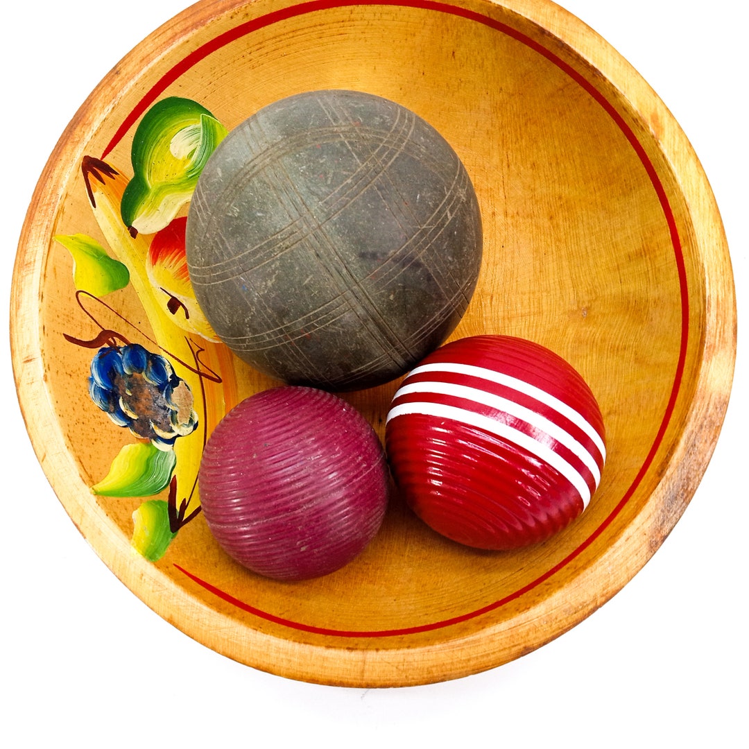 Vintage Croquet Ball, Wood Croquet Balls, Red, 1pc Bocce Ball Etsy
