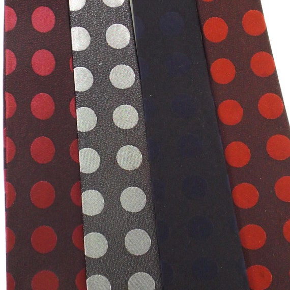vintage necktie tie polka dot neckties mens 52" N… - image 9
