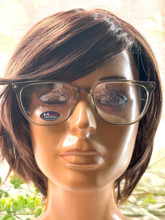 Square Brown Tortoise-Shell Eyeglass Frames: Vint… - image 2