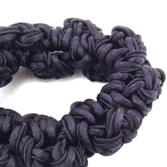black satin knots scrunchie | decorative hair tie