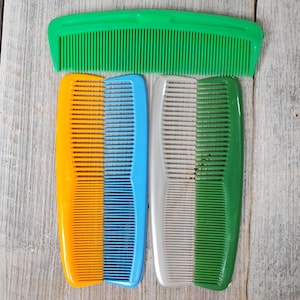 unbreakable hair/beard pocket comb 1pc deadstock vintage fashion accessories nylon plastic accessory assorted colors small 4.75&quot;