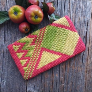 Knit Glasses Case: Geometric Chevron Eyeglass Sleeve