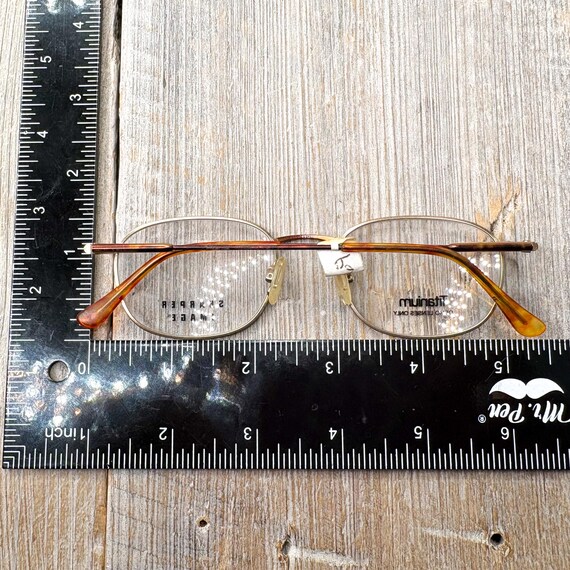 Vintage Square Eyeglasses: Light Gold Tortoiseshe… - image 5