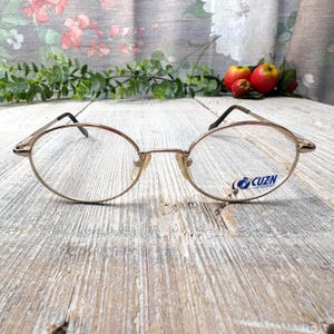 Round light gold toroiseshell eyeglass frames only 90s unisex/men/women glasses 1990s deadstock vintage prescription eyeglasses fashion