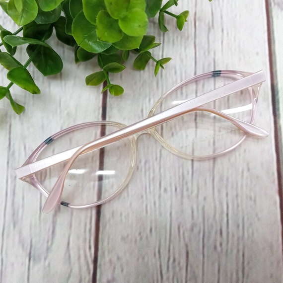 1980s large oval eyeglasses lavender pearl/blue v… - image 5