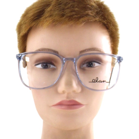 vintage oversized square eyeglasses slate blue vi… - image 7