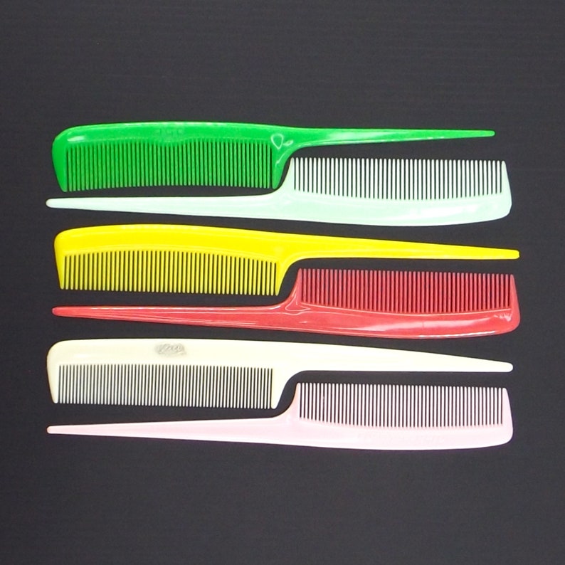 Vintage rat tail comb 50s 60s NOS hair comb unbreakable nylon Etsy