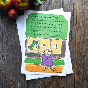grappige verjaardagskaart j ward wenskaart over de heuvel ouderdom dinosaurussen hem/haar/ik/vrouwen/vriend/collega/vriendin/vriend humoristisch schattig