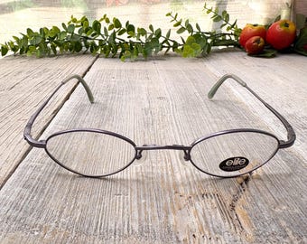 Montures de lunettes vintage violet prune : lunettes ovales en métal des années 90