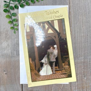 Tarjeta de felicitación con deseos de boda, felicitaciones para pareja, hombre y mujer, tarjeta de nuevos comienzos de EE. UU. Saludos estadounidenses