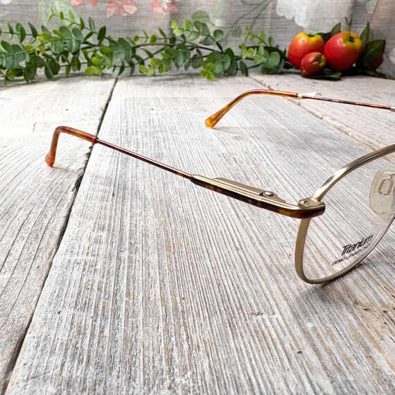 Vintage Square Eyeglasses: Light Gold Tortoiseshe… - image 2