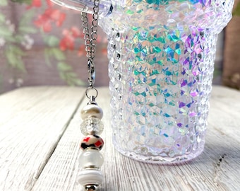 Drink Cup Handle Charm: White Tumbler Accessory