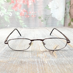 eyeglasses frame only 48[]20/140 metallic brown eyeglasses unisex/men/women glasses deadstock/vintage/nos/new prescription eyewear 90s 1990s