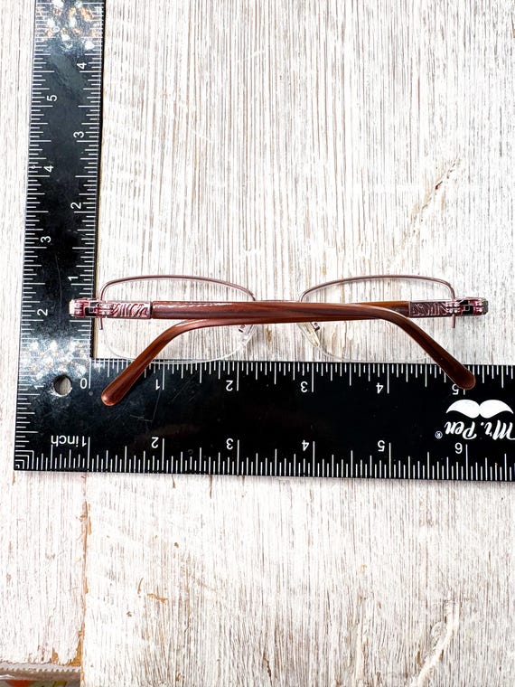 Semi-Rimless Rectangle Eyeglass Frames: Vintage P… - image 5