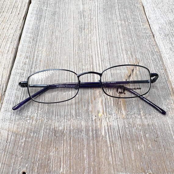 Vintage 90s Black Rectangle Eyeglass Frames - Uni… - image 7