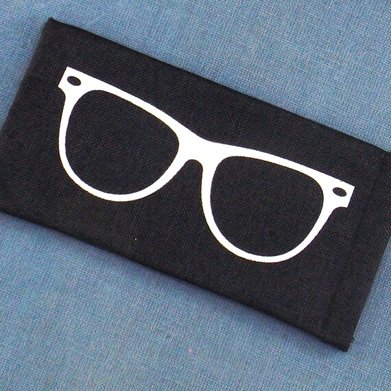 vintage NOS eyeglass case | black canvas soft eye… - image 8