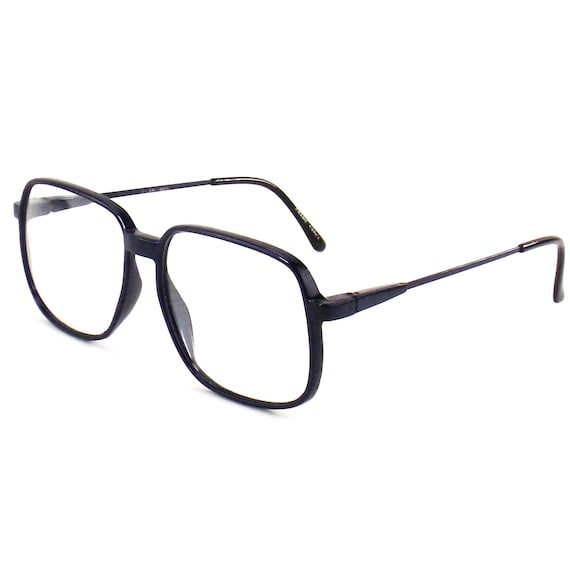 vintage navy blue square eyeglasses oversize eye … - image 10