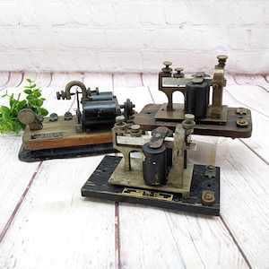 vintage telegraph key sounder collection 3pc set telegraphy equipment