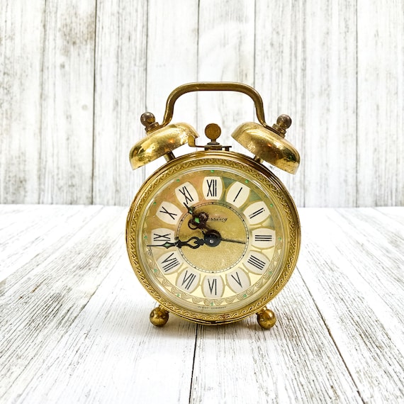 Vintage German Blessing Clock Wind up Alarm Clock Gold Etsy