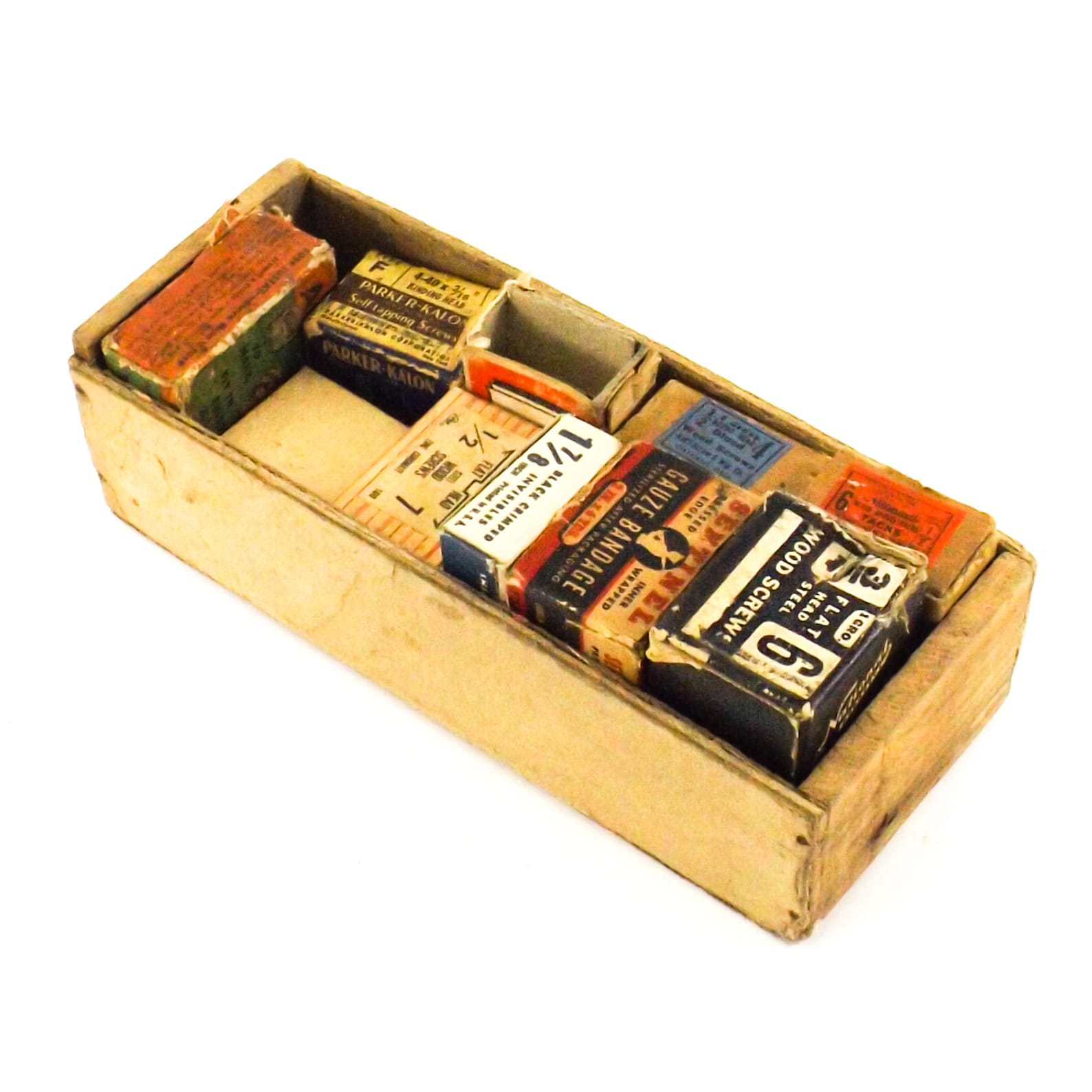 Old vintage box of 10 cardboard hardware boxes nails Etsy