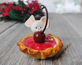 cherry jubilee mouse christmas ornament hallmark keepsake 1989 tree decoration retired vintage original box artist collection collectors 80s