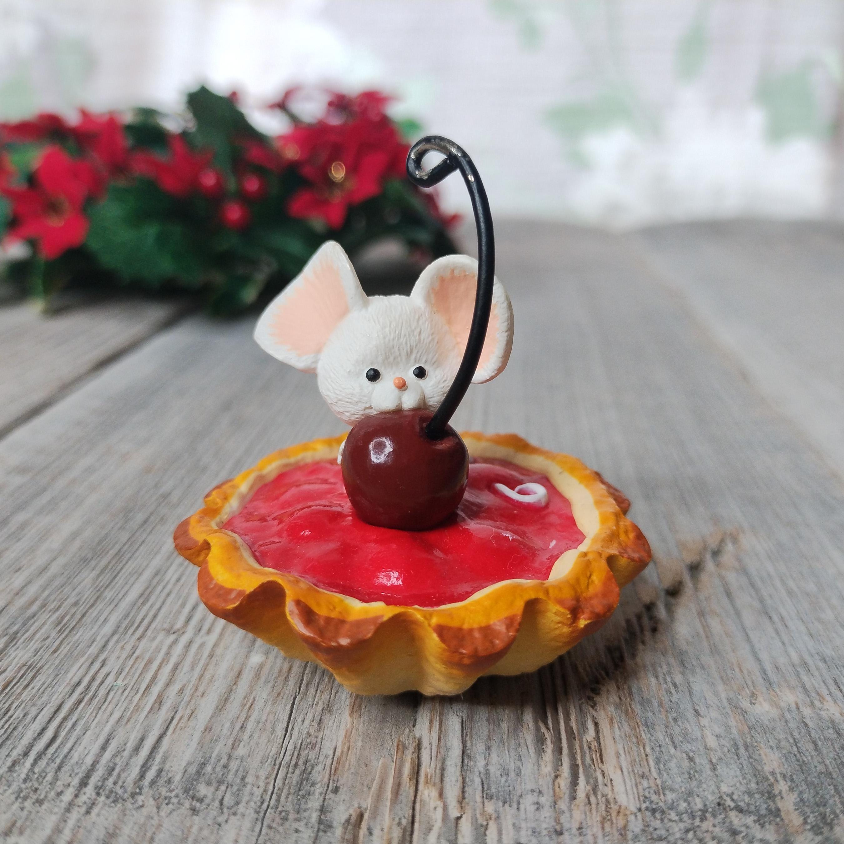 cherry jubilee mouse christmas ornament hallmark keepsake 1989 tree decoration retired vintage original box artist collection collectors 80s