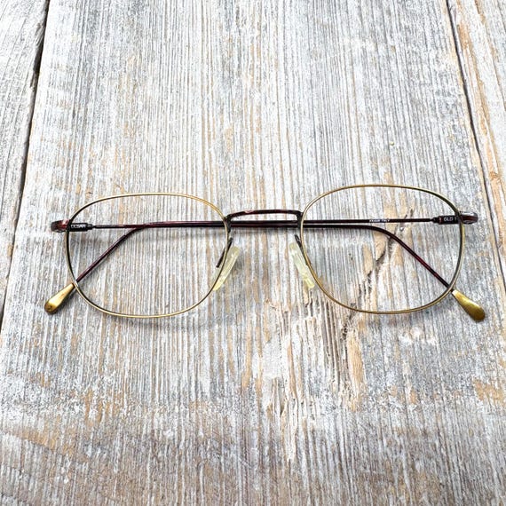 Vintage Square Glasses Frames: Gold & Brown Unise… - image 6