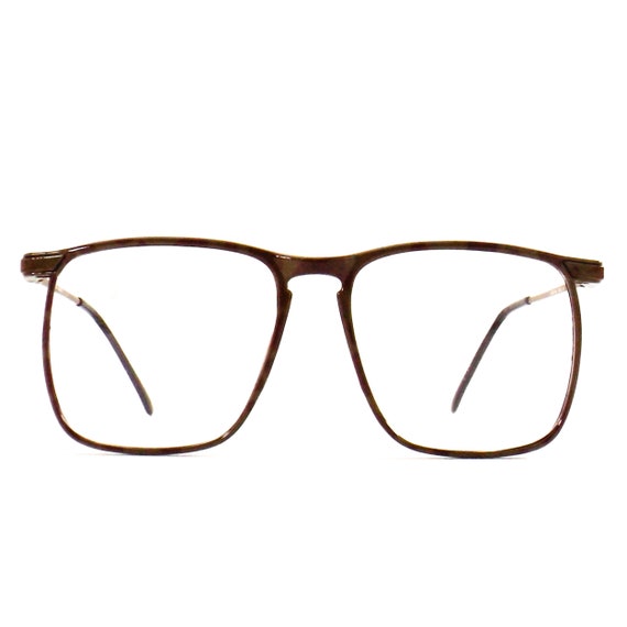 vintage light tortoise square eyeglasses oversize… - image 2