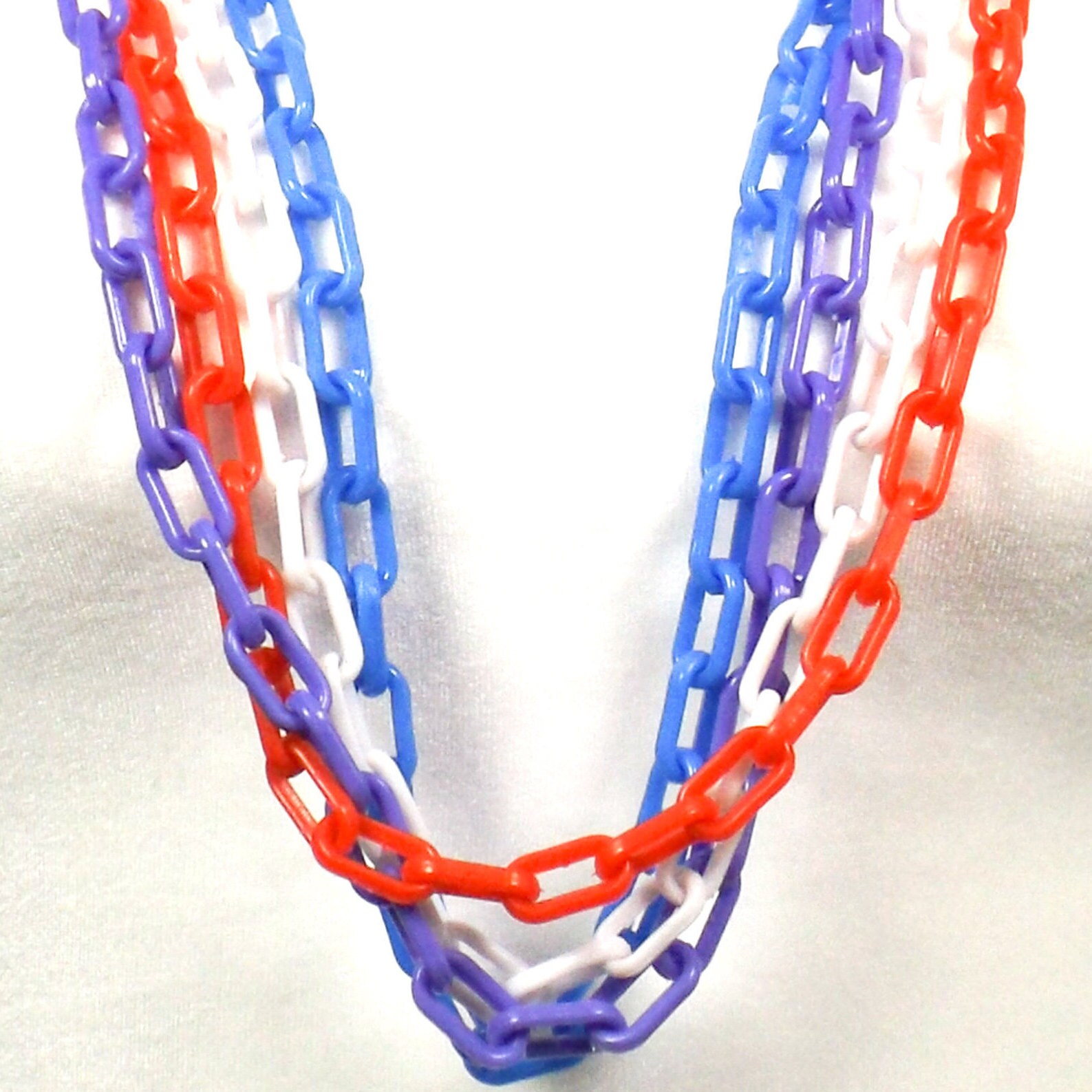 80s plastic chain charm necklace 36 vintage NOS retro Etsy