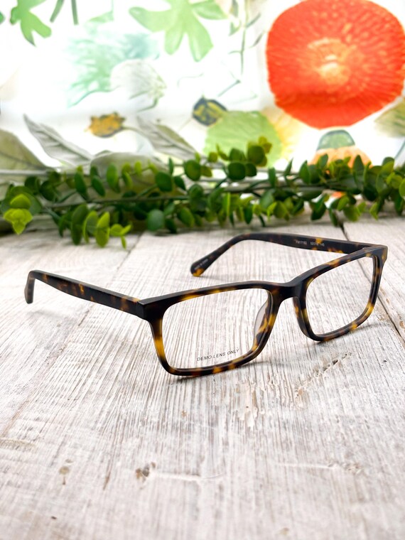 Square Matte Tortoise-Shell Eyeglasses: Y2K Plastic Frames, 52[]16-145