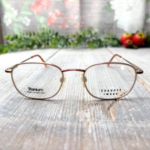 light gold tortoiseshell eyeglass frames only square eyeglasses 1990s fashion accessories unisex/men/women glasses deadstock vintage eyewear