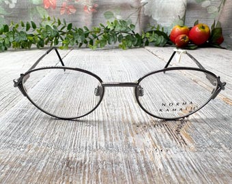 Vintage Gunmetal Oval Eyeglass Frames: 1990s NOS Unisex Eyewear